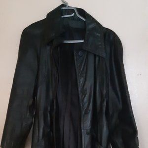Vintage real leather trench size medium